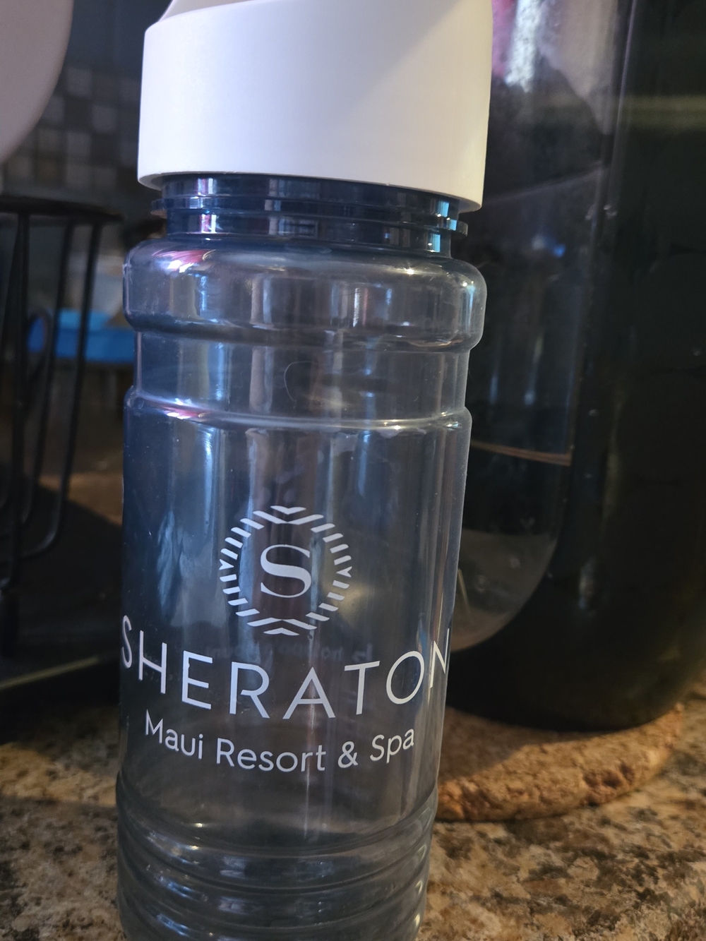 Clear Hawaiian Islands Water Bottle with White Lid - Picture 2 of 2